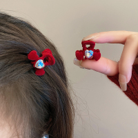 侧边刘海发夹头饰红色小号抓夹女秋冬公主头夹子2023新款高级感送女朋友老婆情人节七夕生日礼物