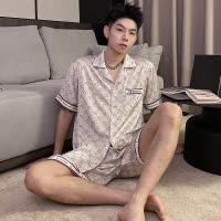 男士冰丝睡衣夏季短袖短裤套装2026新款高级感仿真丝绸可外穿家居