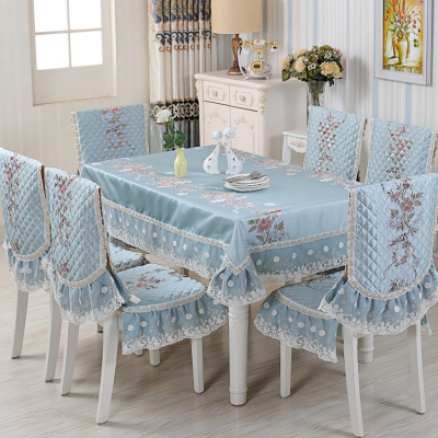 桌布布艺餐桌布椅套中式通用椅子套罩家用餐椅垫套装简约现代