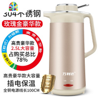 电热水壶家用304不锈钢烧水壶大容量煮水器开水壶茶壶保温 FENGHOU 食品级2.3升蓝线85厘米(中配)
