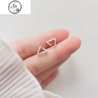中性冷淡风情侣款925纯银耳钉男女简约几何三角耳环日韩时尚 JiMi