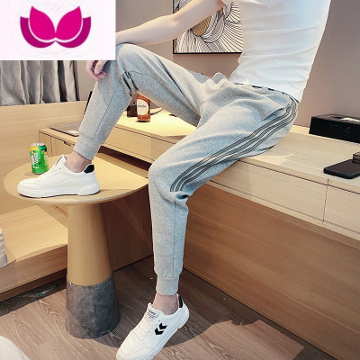 七斓网红潮牌休闲裤男韩版潮流百搭帅气卫裤束脚修身运动裤子男