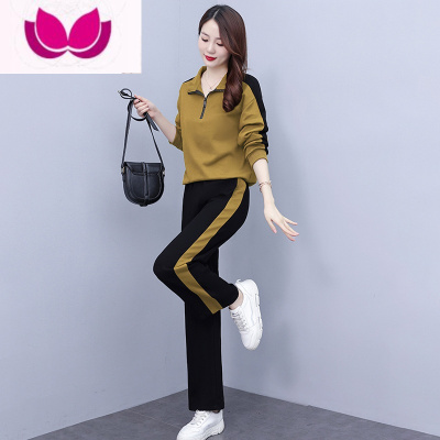 七斓冬2023年新款女士时尚运动套装洋气妈妈小个子休闲裤子套