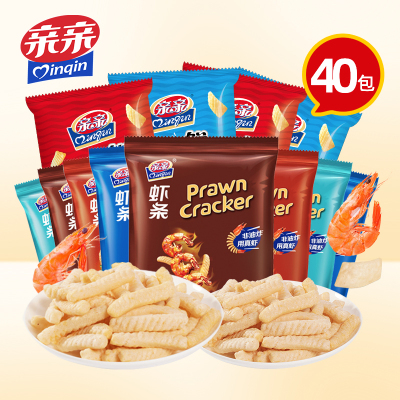 亲亲虾条18g*40小包膨化食品休闲网红小吃零食大礼包散装