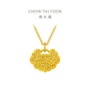 周大福传承系列黄金寓意喜上眉梢足金黄金吊坠(工费860)计价F222729