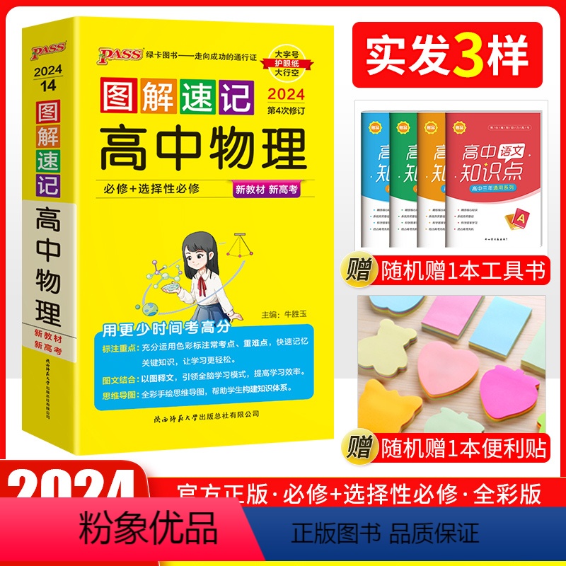 物理 高中通用 [正版]口袋书 2024新版绿卡高中图解速记高中物理人教版RJ版 高一高二高三高考教辅辅导资料书 高中物