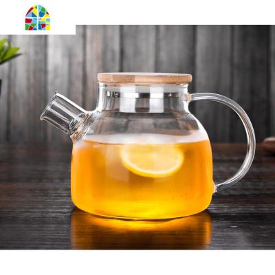 加厚玻璃凉水壶耐热防爆冷水壶大容量简约透明大扎壶家用茶壶套装 FENGHOU 1升流水壶运费险