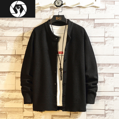 HongZun秋冬季开衫毛衣男潮流韩版胖子宽松外穿线衣加肥加大码针织衫外套毛衣