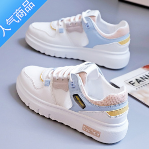 SUNTEK2023春季夏新款白鞋透气小白鞋子女网红百搭运动板鞋休闲女鞋