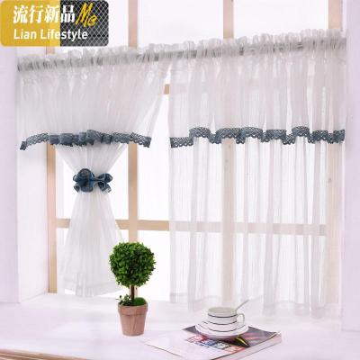 美式乡村田园地中海式半帘橱窗帘纱帘厨房窗帘卧室帘白纱咖啡帘 三维工匠