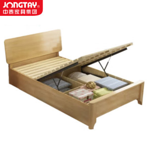 中泰(jongtay)1.2米实木床现代高箱单人床 J-CDZ78