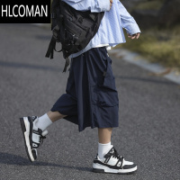 HLCOMAN日系复古机能风大口袋短裤男夏季薄款潮牌宽松休闲阔腿工装七分裤