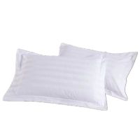 百纳千禧 白色段条全棉枕套 BNQX-ZT003 个