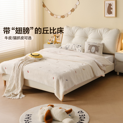 全友家居简约儿童床男孩女孩1.5米小户型单人软包实木床青少年