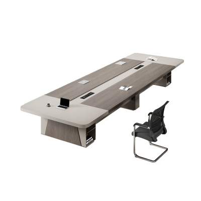 苏宁 质凡 简约现代会议室培训桌/ZF-HYZ035/3500*1500*750mm 含12椅