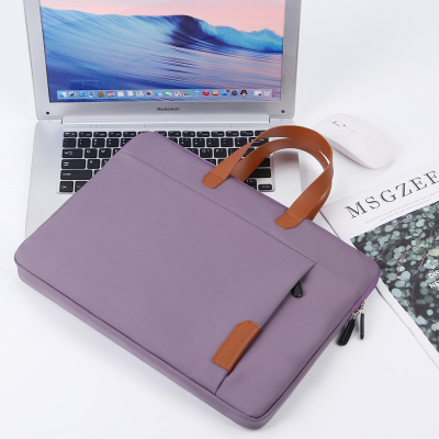 休旅13寸紫色手提电脑包时尚简约轻薄便携公文包防水耐磨笔记本电脑包