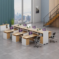 域赢屏风办公桌员工位电脑桌工作卡座高隔断财务桌干字型6人位不含椅