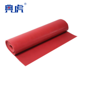 典虎 绝缘橡胶板 红色条纹5mm*1.2m*5m 卷