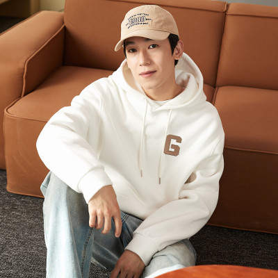 [3件8.5折101.9元,叠加优惠券]唐狮连帽卫衣男士秋装新款文字细节男士卫衣秋装男长袖青少年男卫衣