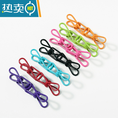 敬平多功能晾衣夹衣服夹家用晒衣服小夹子防风强力固定铁质浸塑晒袜子 60个装