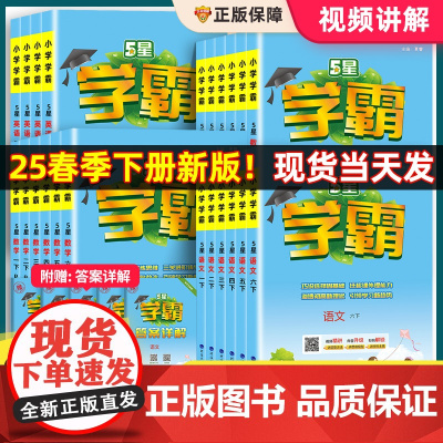 2025春小学学霸5星一二三四五六年级上册下册语文人教版数学江苏教版英语译林版同步教材练习册课时作业本提优大试卷专项训练