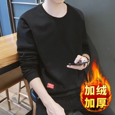 狮臣SHICHEN2020年春季新款男士长袖卫衣韩版潮流套头修身卫衣男装上衣服男卫衣男装WY140黑色M