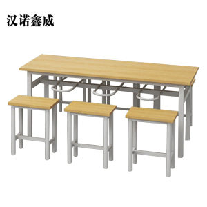 汉诺鑫威餐桌6人学校食堂小吃店快餐桌椅饭堂防火板桌1800*600*750[含椅]