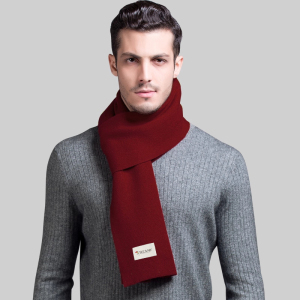 啄木鸟2025新款纯色围巾男士冬季送老公男友礼物羊毛保暖防寒围脖