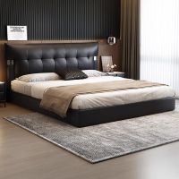 床现代简约齐边床意式极简小户型主卧大床软包高箱储物大婚床