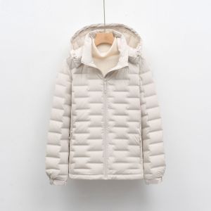 90绒新国标户外轻薄羽绒服女秋冬短款连帽轻便上衣外套_85281