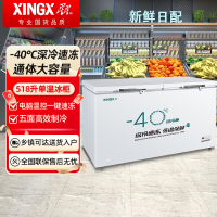 星星BD/BC-518GS 518升深冷低温冰柜-40℃商用大容量速冻水饺卧式冷冻柜家用鱼肉丸鲜肉雪柜全冷冻冷藏可转换