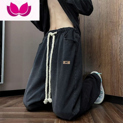 七斓欧美高街vibe裤子男设计感渐变直筒牛仔裤水洗做旧直筒休闲长裤春