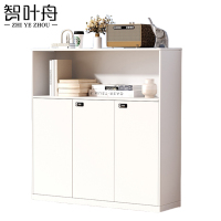 智叶舟办公资料柜镂空三门120*40*109cm台