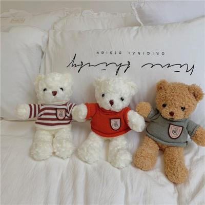 封后韩ins可爱毛绒泰迪熊玩偶学生毛衣小熊公仔玩具女生情侣生日礼物泰迪熊玩偶情侣款-两个高约30cm
