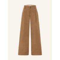 Chloe/女高腰直筒休闲裤棉质A字版型侧袋纽扣门襟