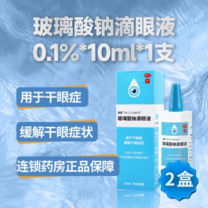 [2盒]海露玻璃酸钠滴眼液10ml*1支/盒*2盒用于干眼症缓解干眼症状