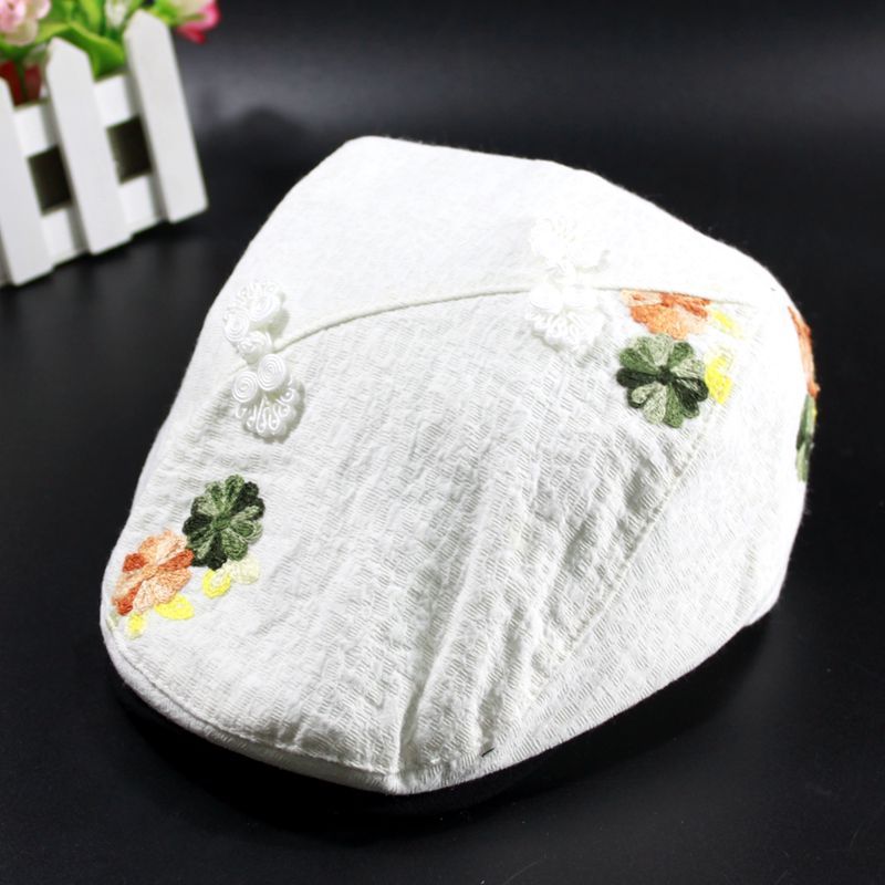 盛世尼曼中国风帽子绣花贝雷帽子女 刺绣 云南民族百搭复古文艺出游