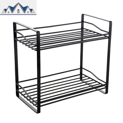 铁艺放调味品置物架 厨房双层调料架台面油盐酱醋瓶收纳架 三维工匠