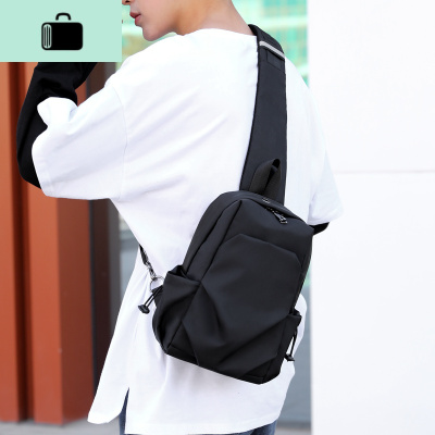 休闲男士胸包简约单肩斜挎包潮牌多功能小背包潮流邮差斜跨胸前包NEW LAKE男士斜挎包