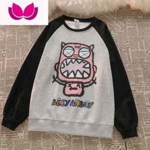 七斓穿搭不重样!慵懒风插肩袖小众卫衣女阔腿牛仔裤洋气炸街套装冬装