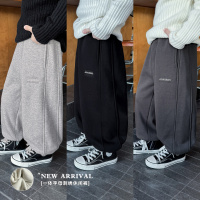 童酷男童冬款韩版字母刺绣宝宝休闲裤百搭一体绒保暖儿童卫裤