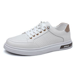 男士休闲皮鞋真皮男款小白鞋潮流时尚软面运动板鞋男鞋子一件_347736