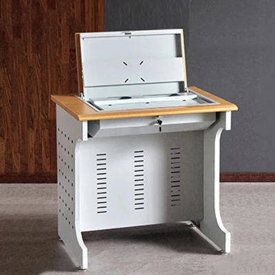 鑫金虎(XIN JIN HU)学校教室学生多媒体课桌单人位翻转电脑桌隐藏显示器会议桌培训桌