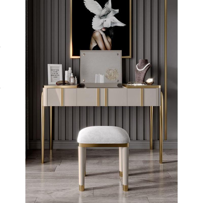 轻奢简约翻盖梳妆台卧室小户型收纳柜一体后现代化妆桌