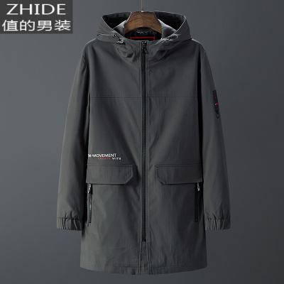 SUNTEK胖子风衣男士中长款外套肥佬宽松休闲春秋季上衣加肥加大码夹克潮风衣