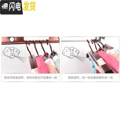 三维工匠手动室内阳台双杆式加厚晒被架晾衣杆 手摇升降单杆晾衣架 [升级款]2.9米双杆+12个衣架