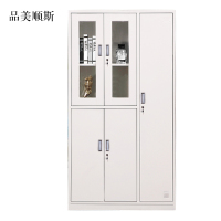 品美顺斯钢制五门玻璃更衣柜员工柜铁皮职工储物柜带锁文件柜鞋柜资料柜子