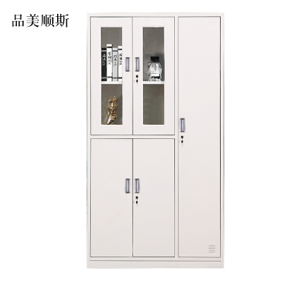 品美顺斯钢制五门玻璃更衣柜员工柜铁皮职工储物柜带锁文件柜鞋柜资料柜子