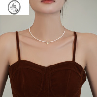 JiMi极细小珍珠爱心项链女2023年新款小米珠锁骨链气质高级感颈链