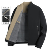 新款男式立领夹克衫中青年商务休闲简约外套爸爸装夹克男外套